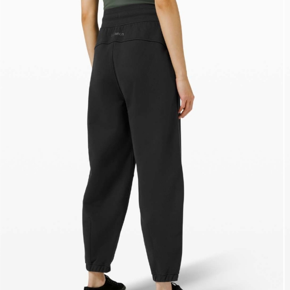 Lululemon Relaxed Fit Super-High Rise French Terry Full Length Jogger black sz 2 - Picture 2 of 9